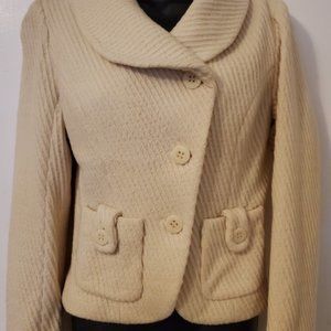 Vintage LIQUID NEW YORK Cream Asymmetrical buttoned jacket 2